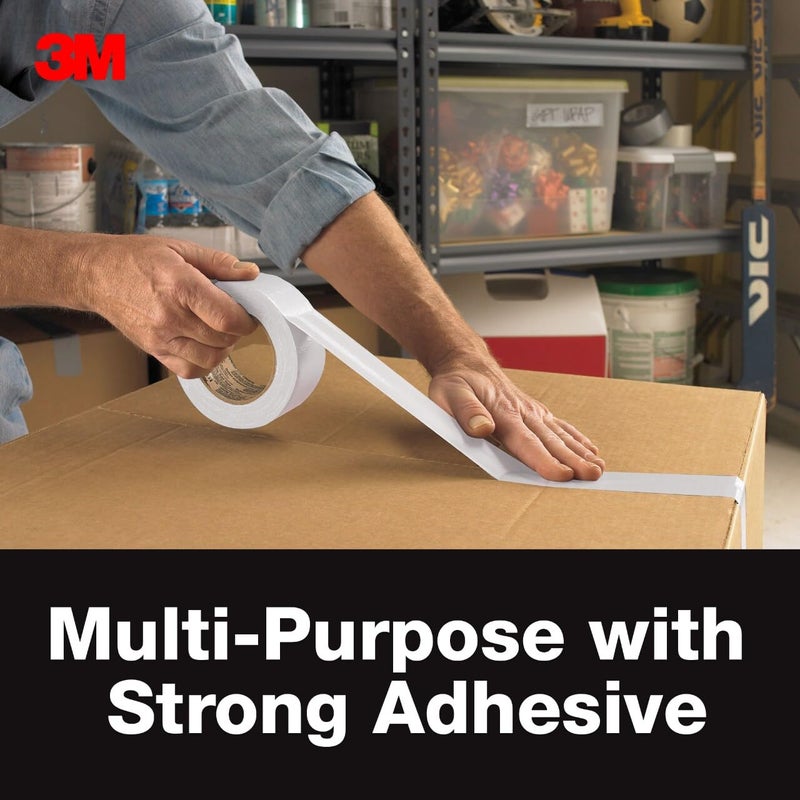 3M Multi-Use Colored Duct Tape, White with Strong Adhesive and Water-Resistant Backing, Multi-Surface 3M Duct Tape for Indoor and Outdoor Use, 1.88 Inches x 20 Yards, 1 Roll (3920-WH) - Image 3